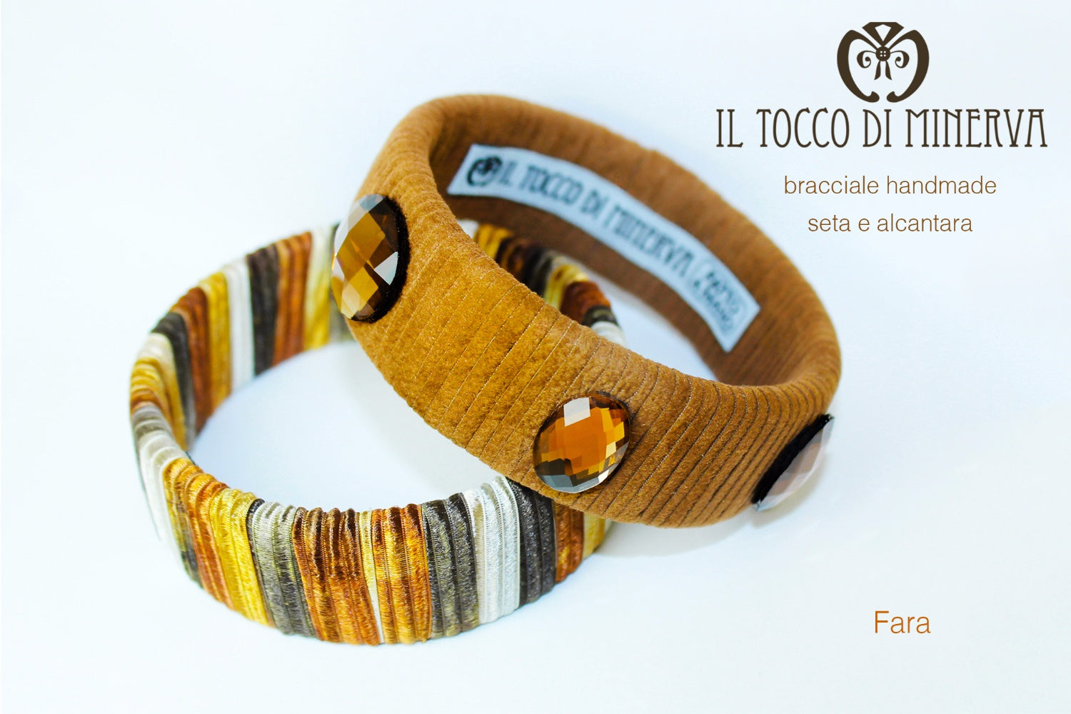 Bracciali marroni seta e alcantara Fara Realizzati a mano - Handmade - Il Tocco di Minerva