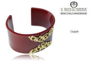 Bracciale plexiglas bordeaux lucido Elisabeth Realizzato a mano – Handmade - Il Tocco di Minerva