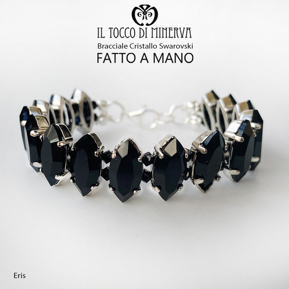 Bracciale Swarovski Eris Nero - Realizzato a mano - Il Tocco di Minerva