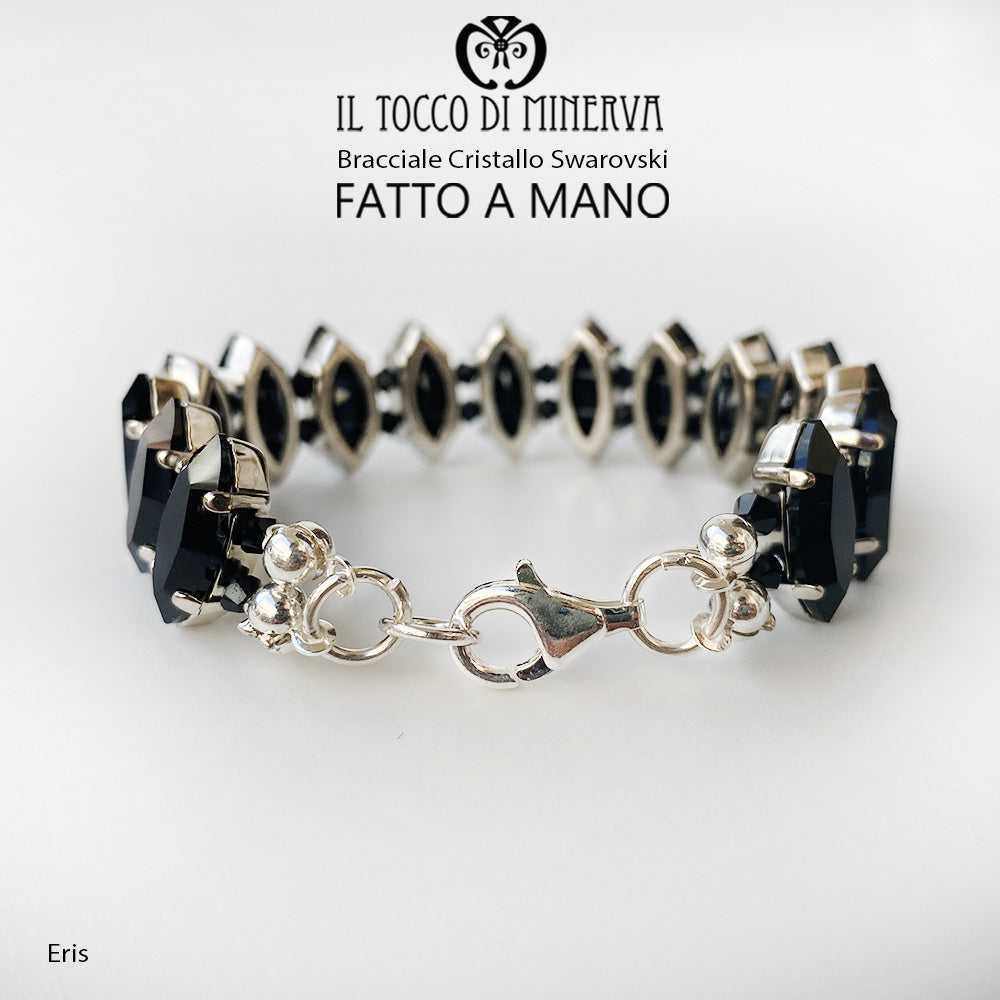 Bracciale Swarovski Eris Nero - Realizzato a mano - Il Tocco di Minerva