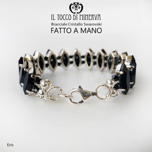 Bracciale Swarovski Eris Nero - Realizzato a mano - Il Tocco di Minerva
