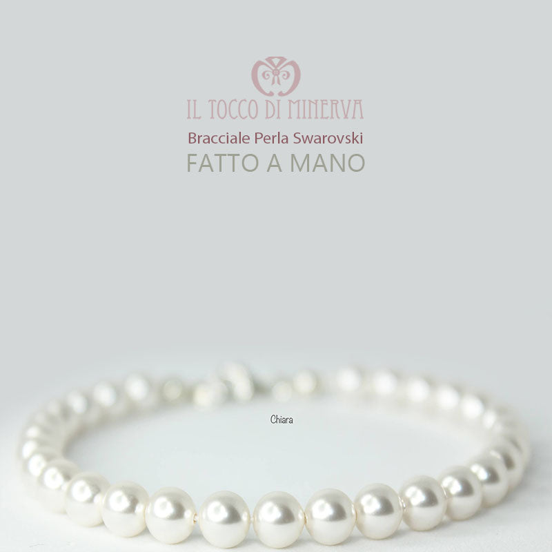 Bracciale Perle Swarovski Chiara Bianco Linea Sposa - Realizzato a mano - Il Tocco di Minerva