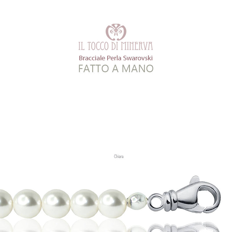 Bracciale Perle Swarovski Chiara Bianco Linea Sposa - Realizzato a mano - Il Tocco di Minerva