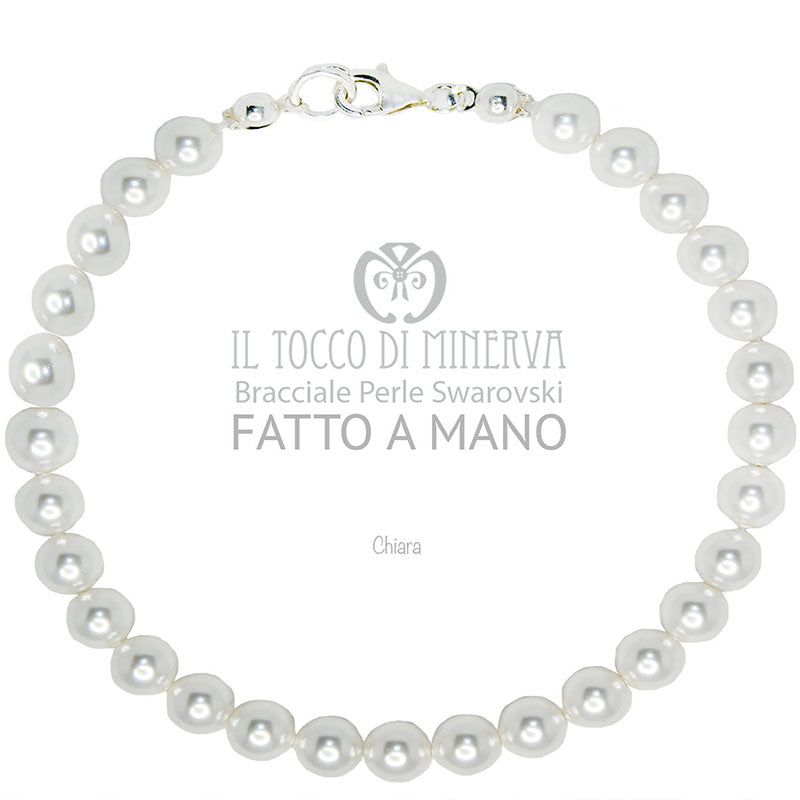 Bracciale Perle Swarovski Chiara Bianco Linea Sposa - Realizzato a mano - Il Tocco di Minerva