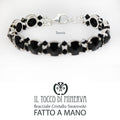 Bracciale Tennis Swarovski Nero dieci mm Realizzato a mano - Il Tocco di Minerva