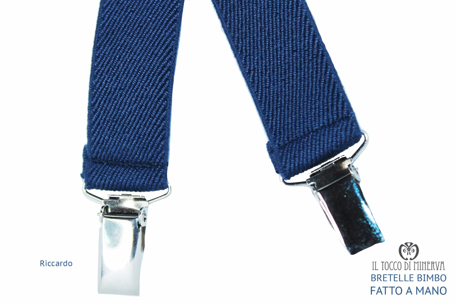 Bretelle Bimbo Riccardo blu - realizzato a mano - HandMade - Il Tocco di Minerva