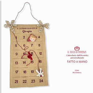 Calendario dell'Avvento Personalizzato Linea alce bianco - Fatto a Mano - Il Tocco di Minerva