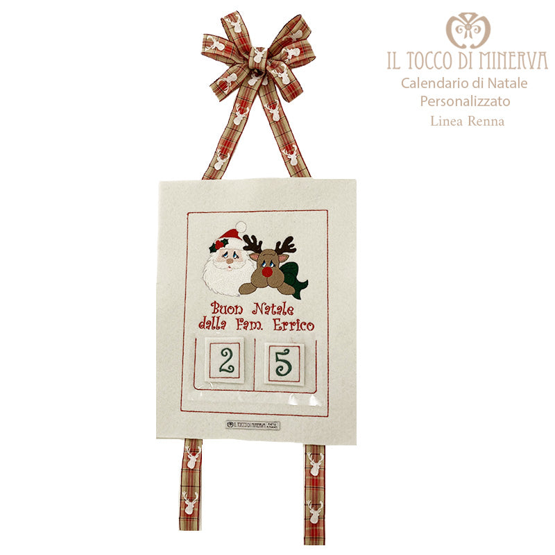 Calendario di natale personalizzato di feltro - Fatto a mano - Il Tocco di Minerva