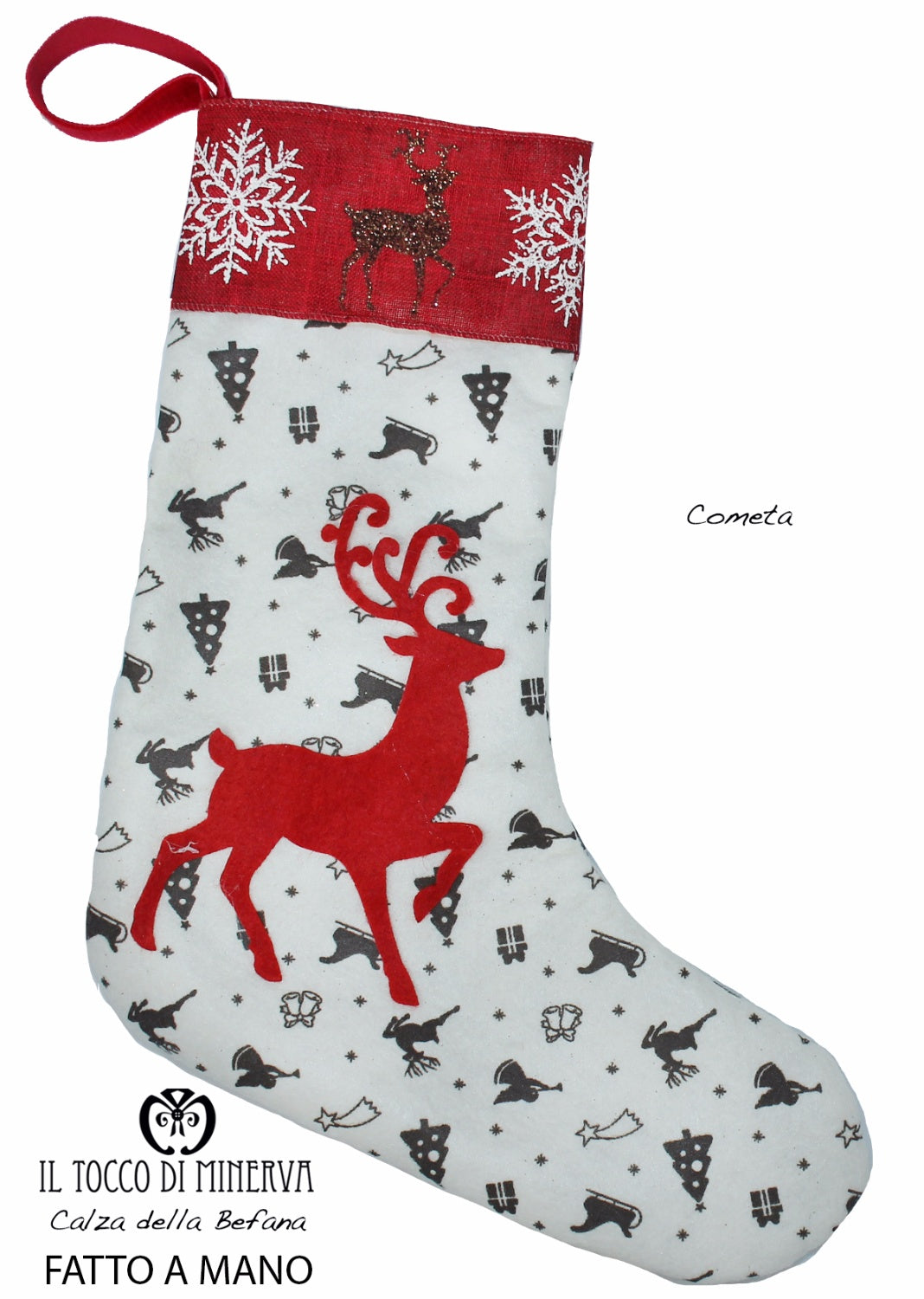 Calza della Befana Cometa Realizzata a Mano - Handmade - Il Tocco di Minerva