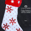 Calza della Befana Neve bianco rosso Realizzata a Mano – Handmade - Il Tocco di Minerva