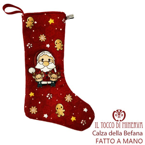 Calza della Befana Linea Dolce Legno - Fatto a Mano - Il Tocco di Minerva