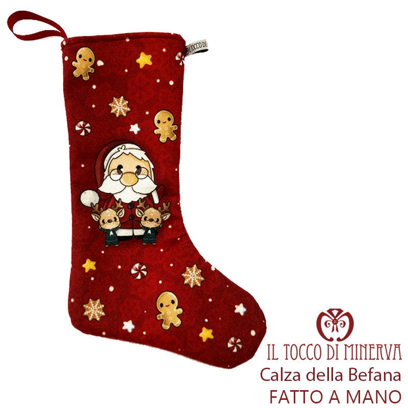 Calza della Befana Linea Dolce Legno - Fatto a Mano - Il Tocco di Minerva