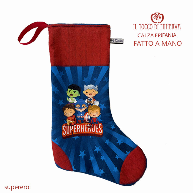 Calza della Befana Linea supereroi - Fatto a Mano (Copia)