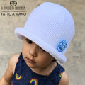 Cappello Bimba Cotone bianco Giorgia Realizzato a Mano - Il Tocco di Minerva