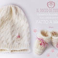 Cappello e Scarpette neonato bianco latte  Milena Realizzato a mano - Il Tocco di Minerva