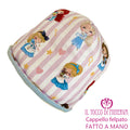 Cappello reversibile felpato da bambina linea le principesse - Fatto a Mano - Il Tocco di Minerva