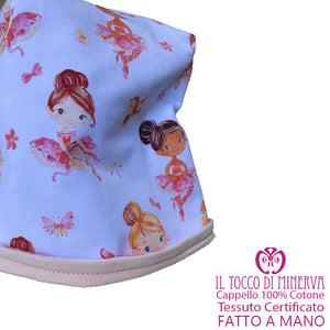 Cappello reversibile bambina100% cotone Ballerina - Fatto a Mano - Il Tocco di Minerva
