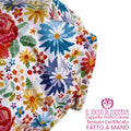 Cappello reversibile bambina100% cotone Fiori - Fatto a Mano - Il Tocco di Minerva