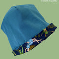 Cappello reversibile unisex 100% cotone Peter Pan blu - Fatto a Mano - Il Tocco di Minerva