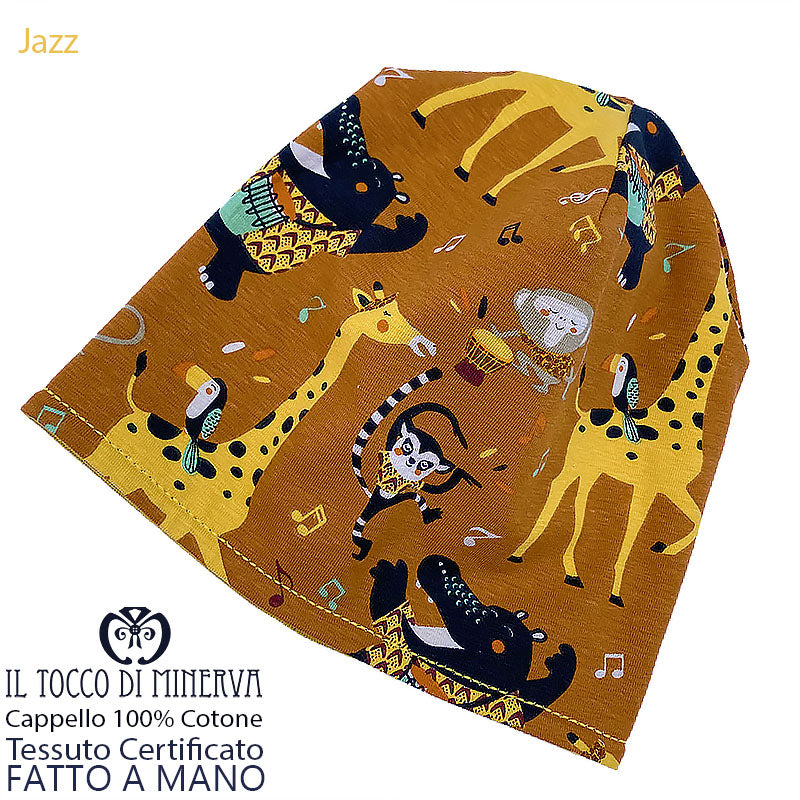 Cappello reversibile bambino100% cotone jazz  - Fatto a Mano - Il Tocco di Minerva