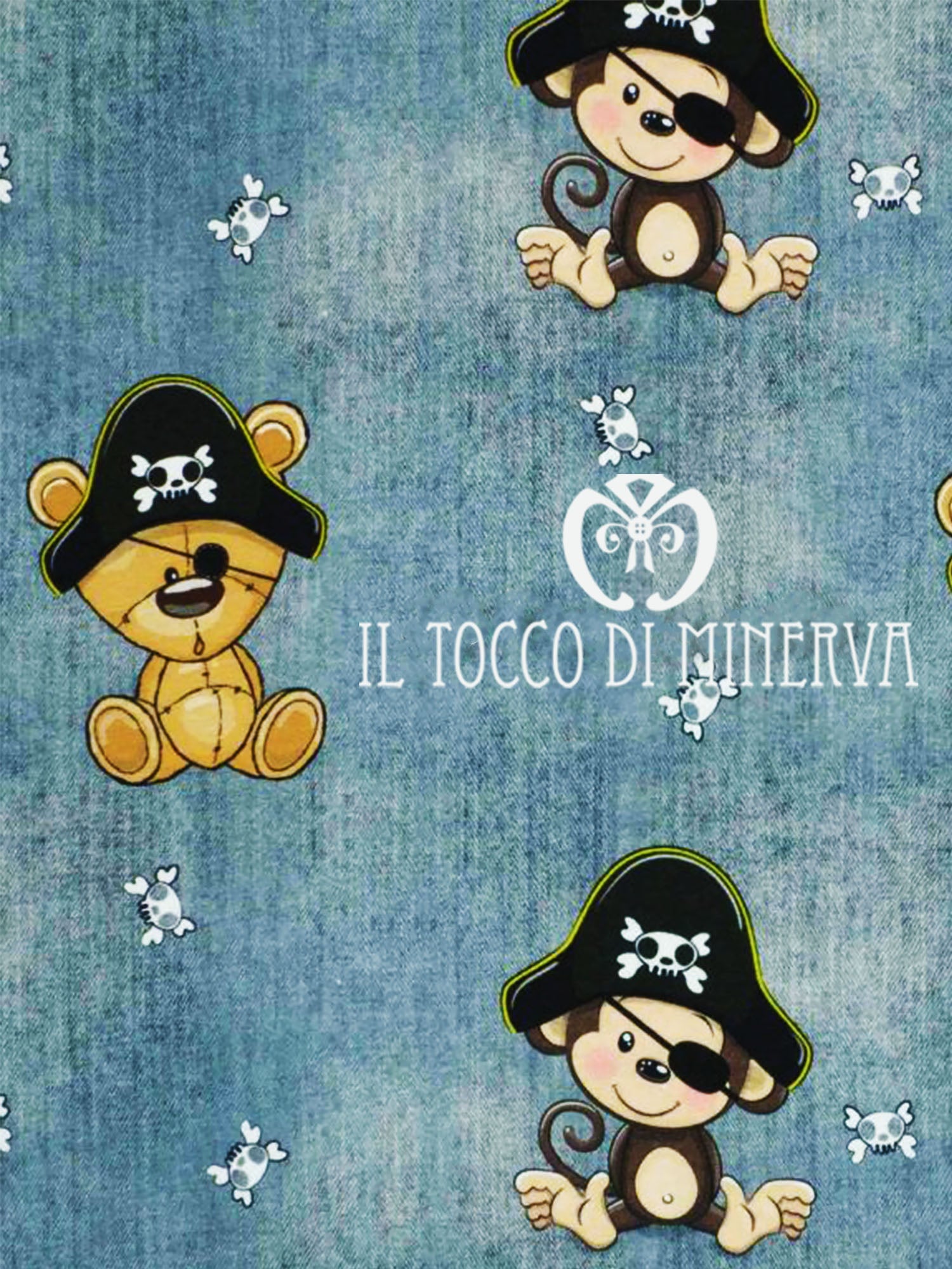 Cappello reversibile bambino 100% cotone Little Monkey - Fatto a Mano - Il Tocco di Minerva