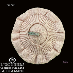 Basco pura lana Pon Pon rosa - Fatto a Mano - Il Tocco di Minerva