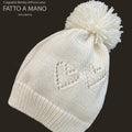 Cappello bimba o bimbo pura lana bianco Jerusalema - Realizzato a Mano - Il Tocco di Minerva