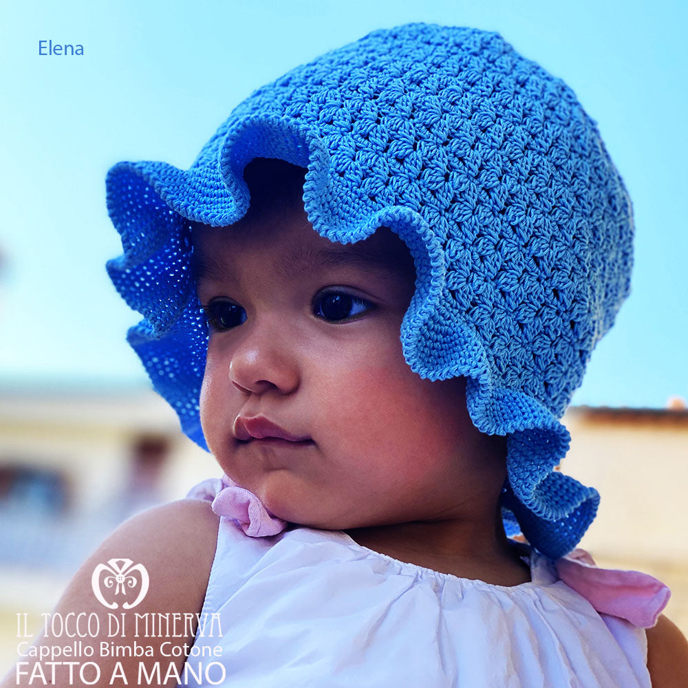 Cappello Bimba Cotone Realizzato a Mano Elena - Il Tocco di Minerva