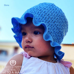 Cappello Bimba Cotone Realizzato a Mano Elena - Il Tocco di Minerva
