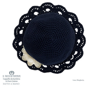 Cappello Bimba Cotone Linea Margherita - Fatto a Mano - Il Tocco di Minerva