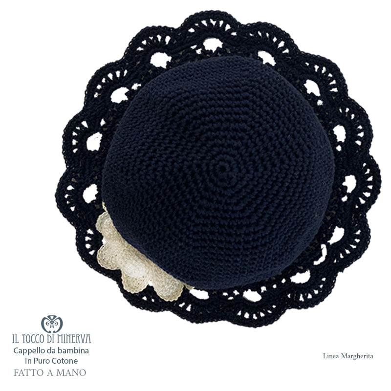 Cappello Bimba Cotone Linea Margherita - Fatto a Mano - Il Tocco di Minerva