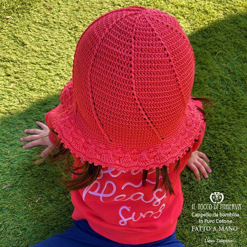 Cappello Bimba Cotone Linea Tulipano - Fatto a Mano - Il Tocco di Minerva