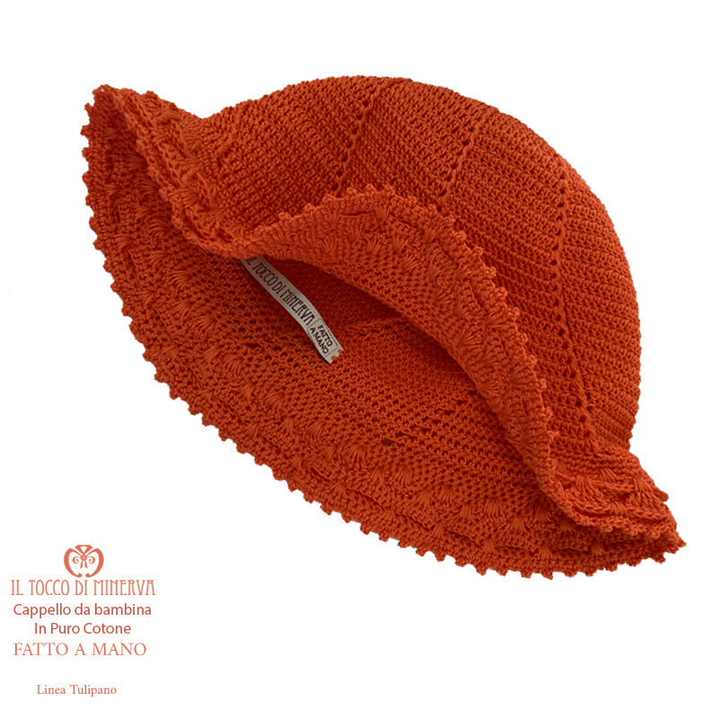Cappello Bimba Cotone Linea Tulipano - Fatto a Mano - Il Tocco di Minerva