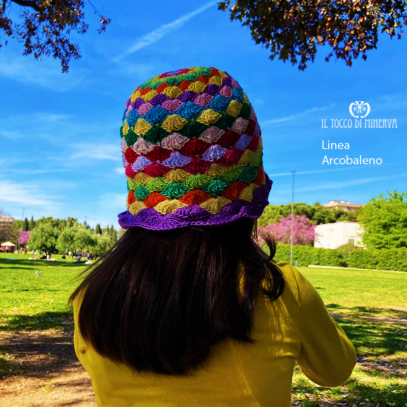 Cappello Bimba Cotone Linea Arcobaleno - Fatto a Mano - Il Tocco di Minerva