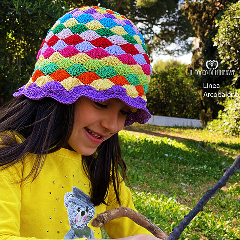 Cappello Bimba Cotone Linea Arcobaleno - Fatto a Mano - Il Tocco di Minerva
