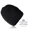 Cappello pura lana uomo/donna Linea una costa - Fatto a mano - Il Tocco di Minerva