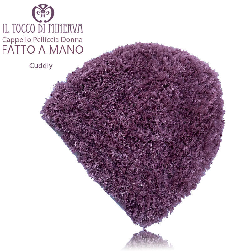 Cappello pelliccia donna Cuddly rosa antico - Fatto a mano - Il Tocco di Minerva