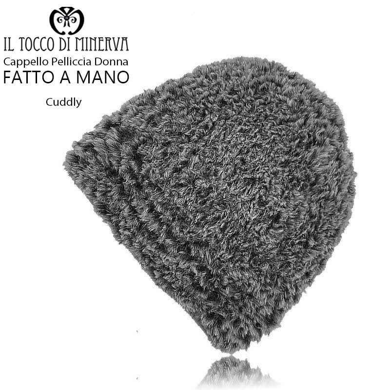 Cappello pelliccia donna Cuddly tortora - Fatto a mano - Il Tocco di Minerva