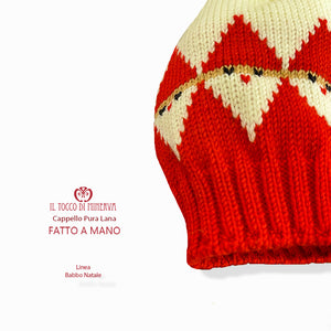Cappello pura lana linea Babbo natale  Fatto a Mano - Il Tocco di Minerva