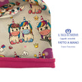 Cappello reversibile bambina100% cotone unicorno - Fatto a Mano - Il Tocco di Minerva