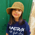 Cappello con visiera in raffia Kylie nocciola - fatto a mano