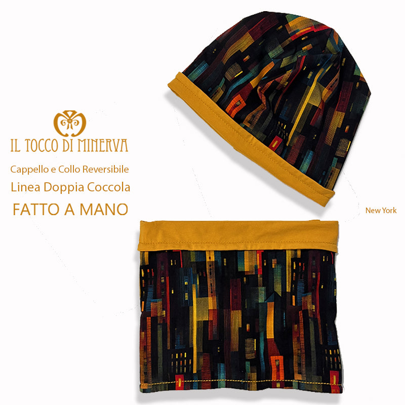 Cappello e collo reversibile new york -Fatto a Mano