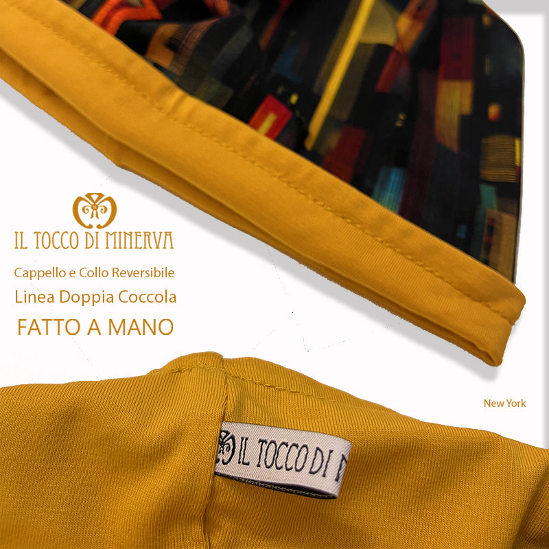 Cappello e collo reversibile new york -Fatto a Mano