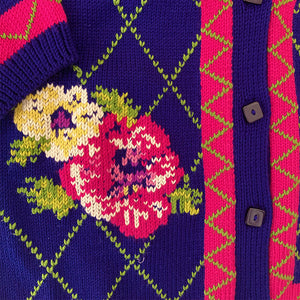 Cardigan Donna pura Lana Wanda ricamato  - Fatto a Mano - Il Tocco di Minerva