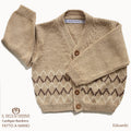 Giulia Line White Silk Girls' Cardigan - Handmade