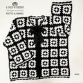 Cardigan Donna cotone White mattonelle uncinetto  - Fatto a Mano