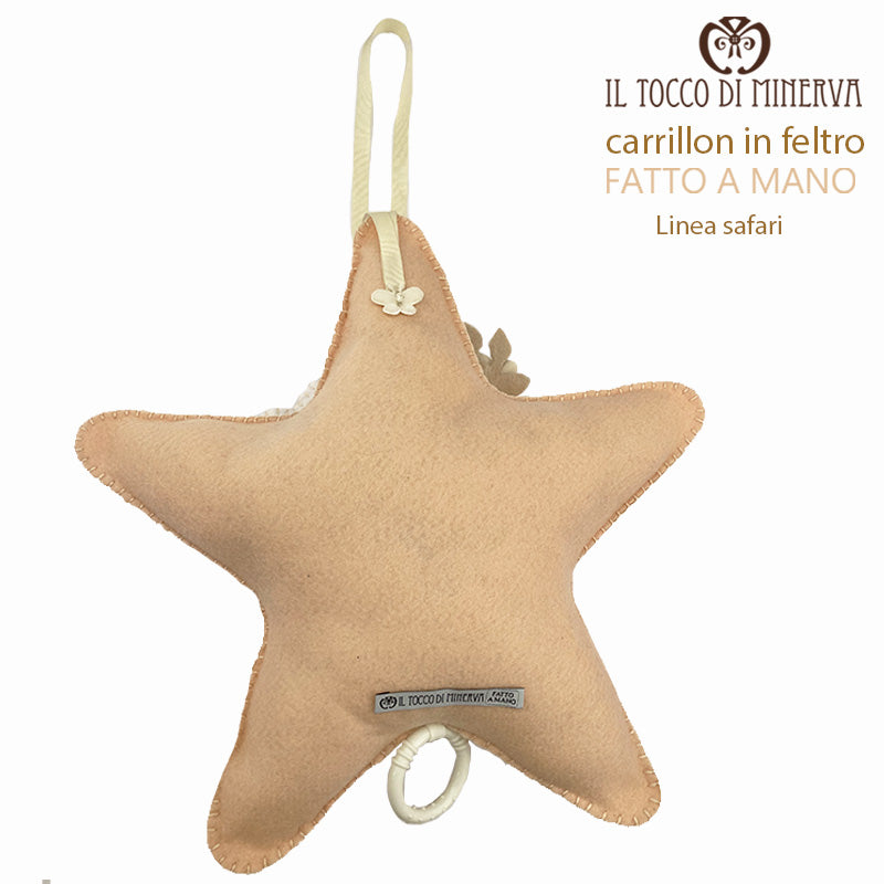 Carillon in feltro Linea Safari giraffa - Fatto a mano - Il Tocco di Minerva