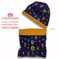 Cappello e collo reversibile felpato Supereroi - Fatto a Mano