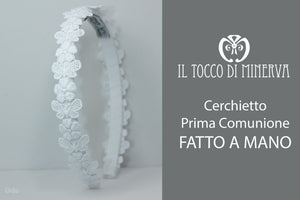 Cerchietto Prima Comunione Bianco Giulia Realizzata A Mano - Il Tocco di Minerva