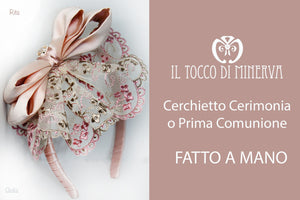Cerchietto Prima Comunione Cerimonia Rita Cipria Realizzata A Mano - Il Tocco di Minerva